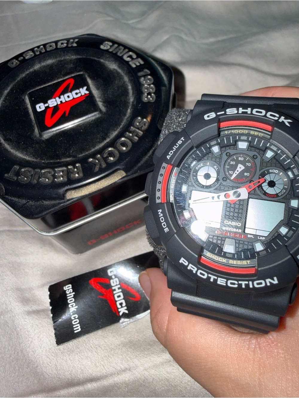 G-Shock Black Watch with Red Accents